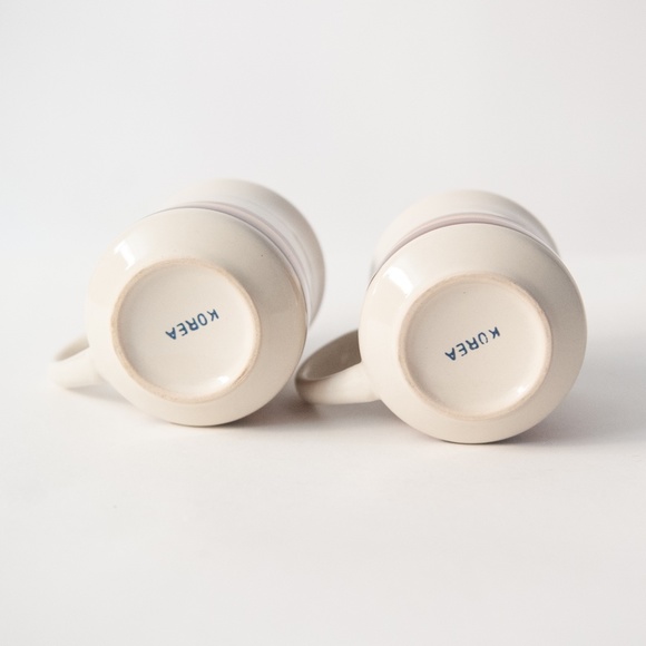 ▫️Vtg 70s Stoneware Striped Cream and Brown Mugs - Picture 6 of 8